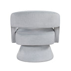 Gray accent chair — side view