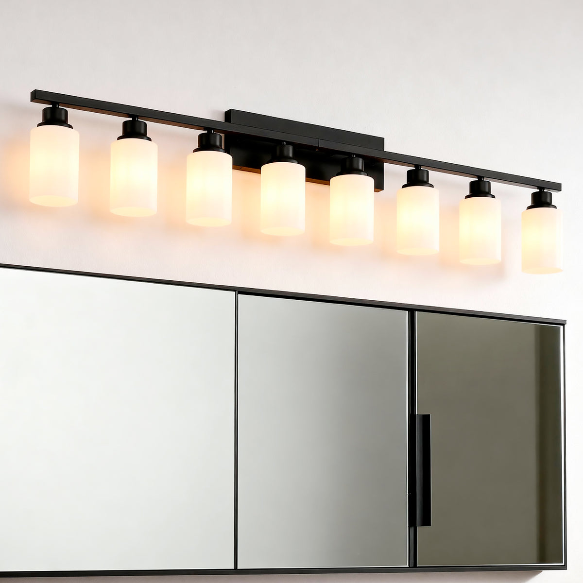 Matte Black wall light — front view