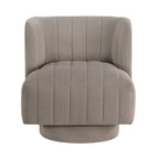 taupe barrel accent chair — front view