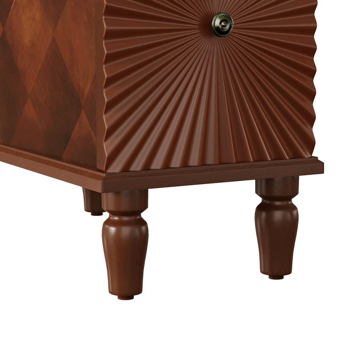 Walnut nightstand — styled view
