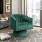 Dark Green barrel accent chair — product view