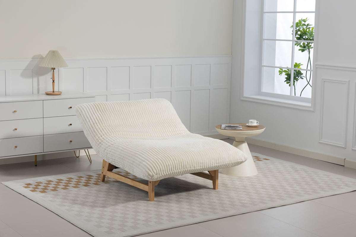 Off White bean bag chair — alternate angle