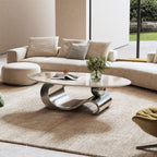 Grey coffee table — styled view