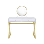 Gloss White vanity desk — detail view