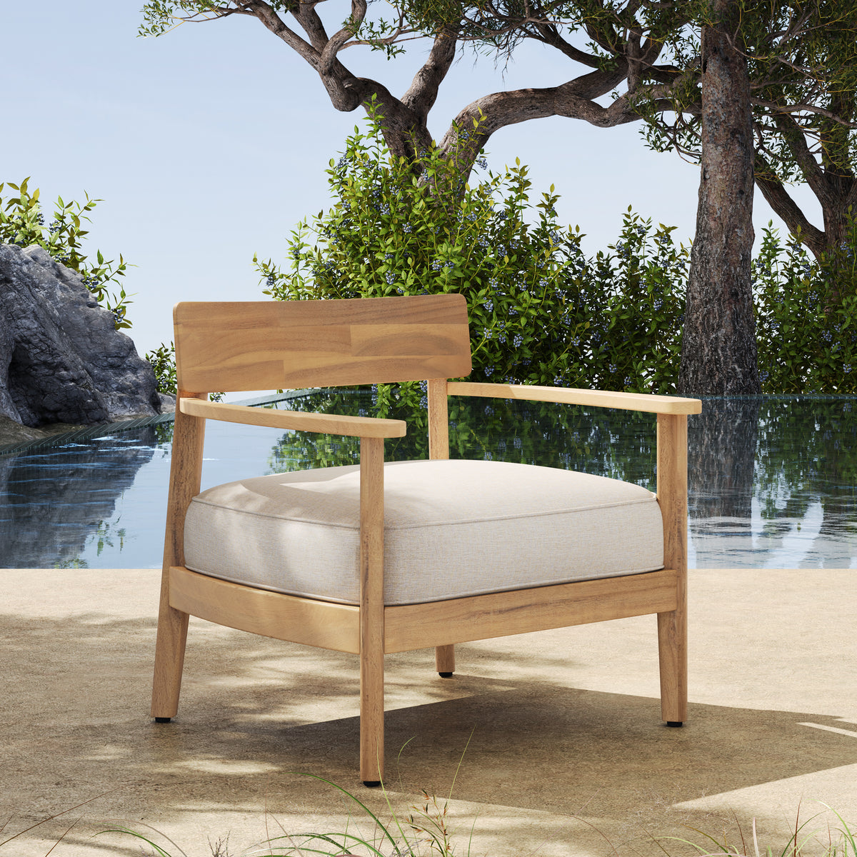 Teak outdoor chair — product view