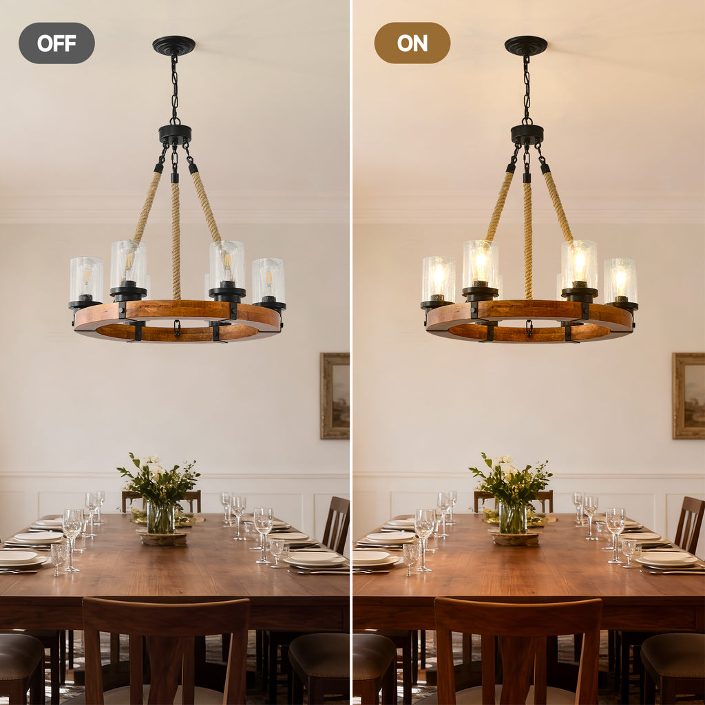 Matte Black chandelier — front view