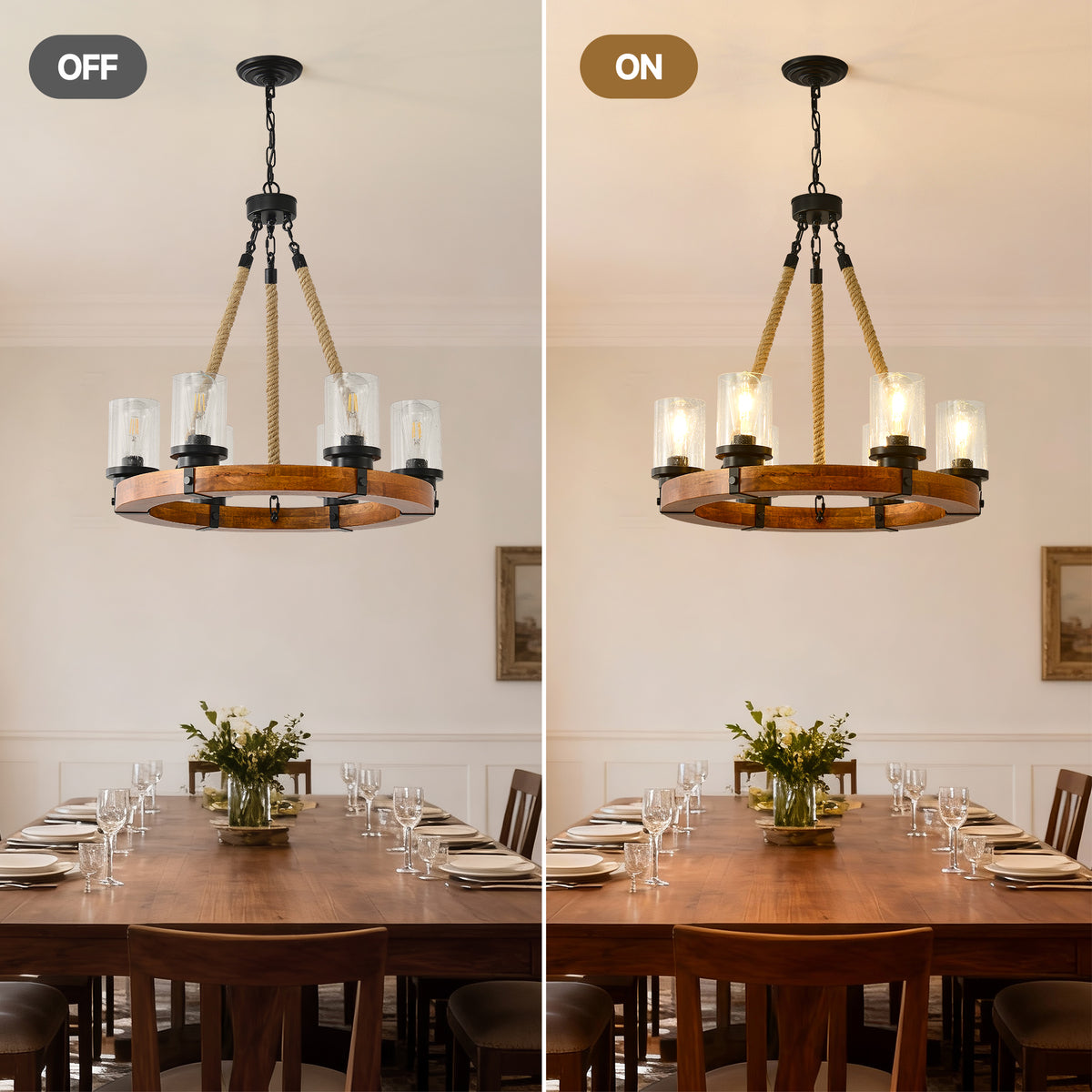 Matte Black chandelier — front view