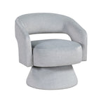 Gray accent chair — detail view