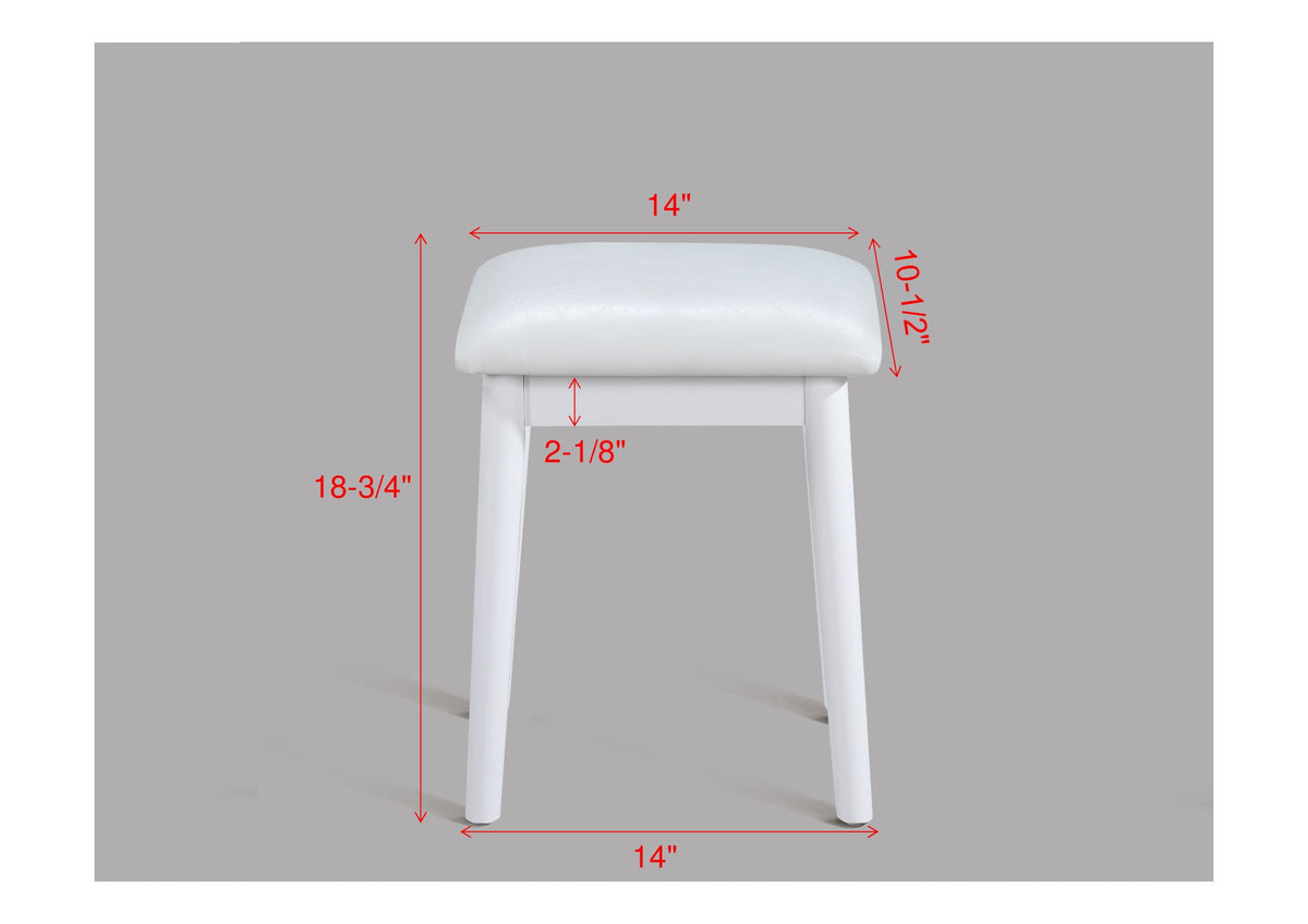 White vanity desk — detail view