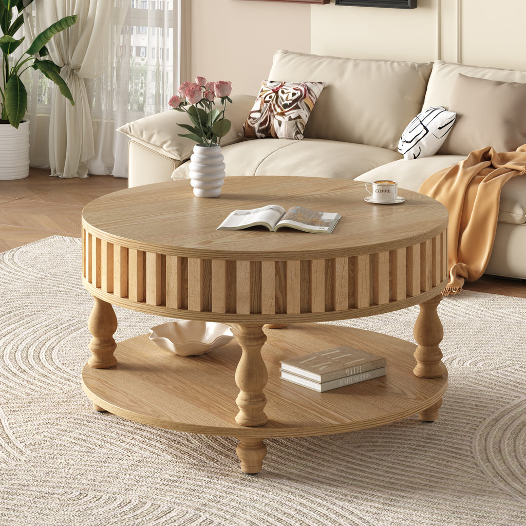 Natural Wood coffee table — alternate angle