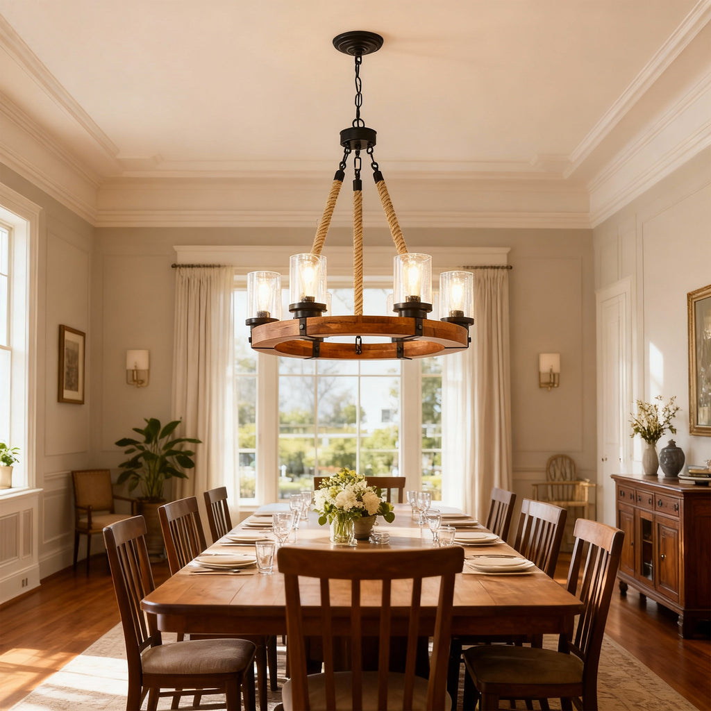 Matte Black chandelier — alternate angle
