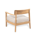 Teak outdoor chair — side view