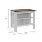 White kitchen island — styled view