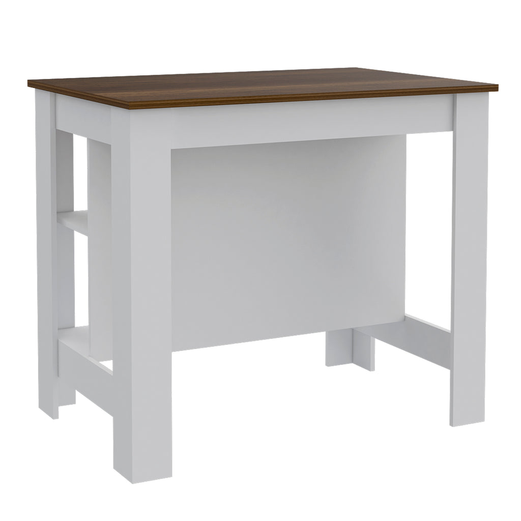 White kitchen island — detail view