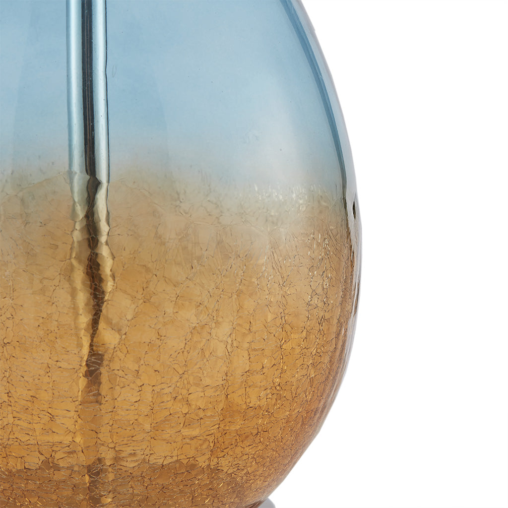 Ombre glass table lamp, front view showing the glass base