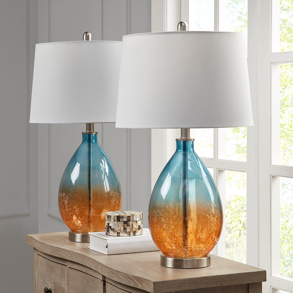 Ombre glass table lamp shade detail