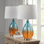 Ombre glass table lamp shade detail