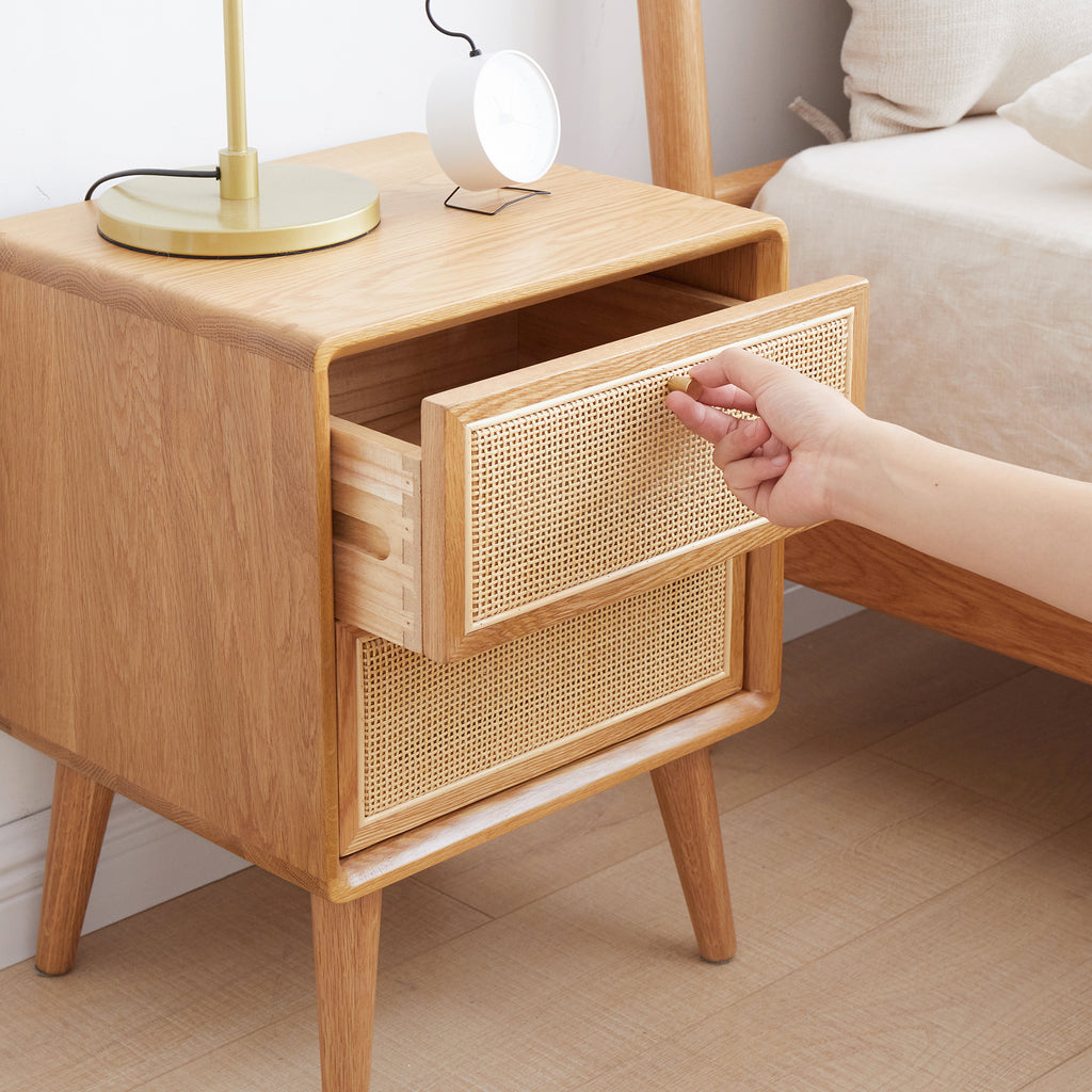 Natural nightstand — alternate angle