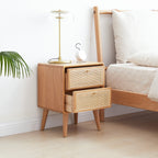 Natural nightstand — side view