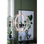 White chandelier — alternate angle