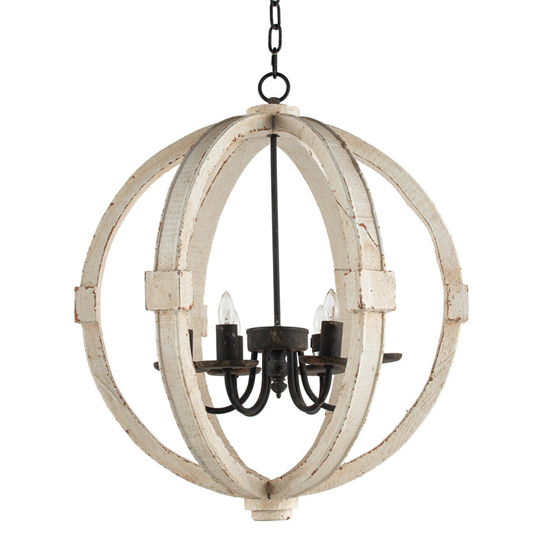 White chandelier — front view