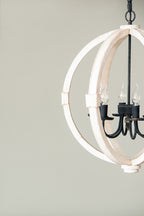 White chandelier — detail view