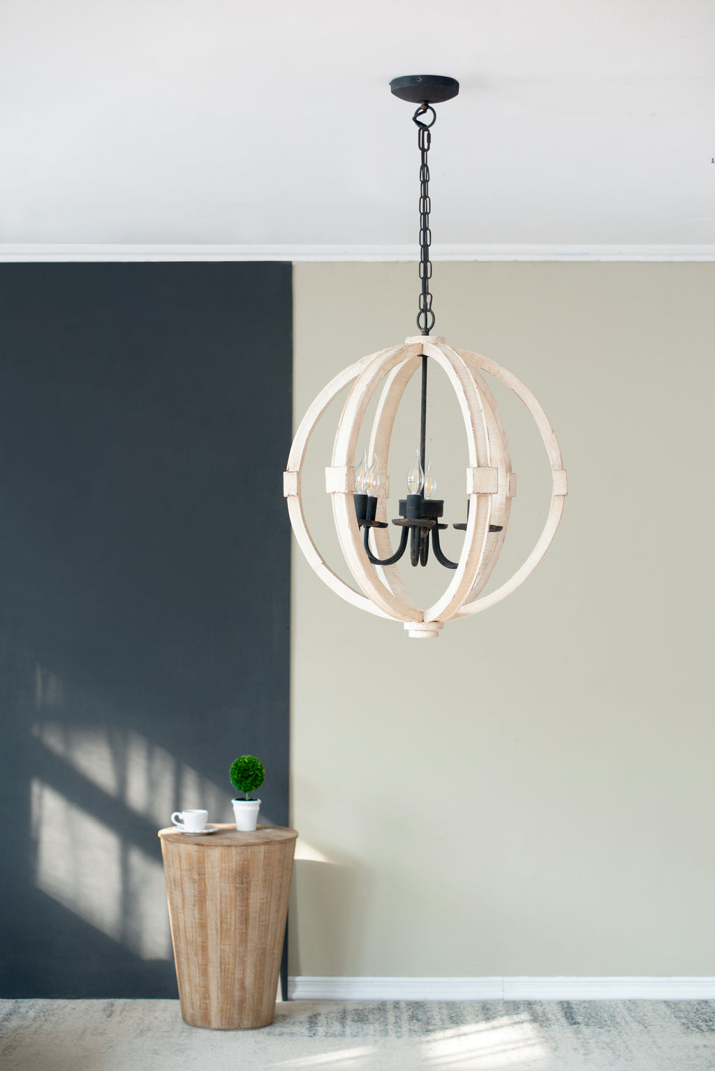 White chandelier — styled view