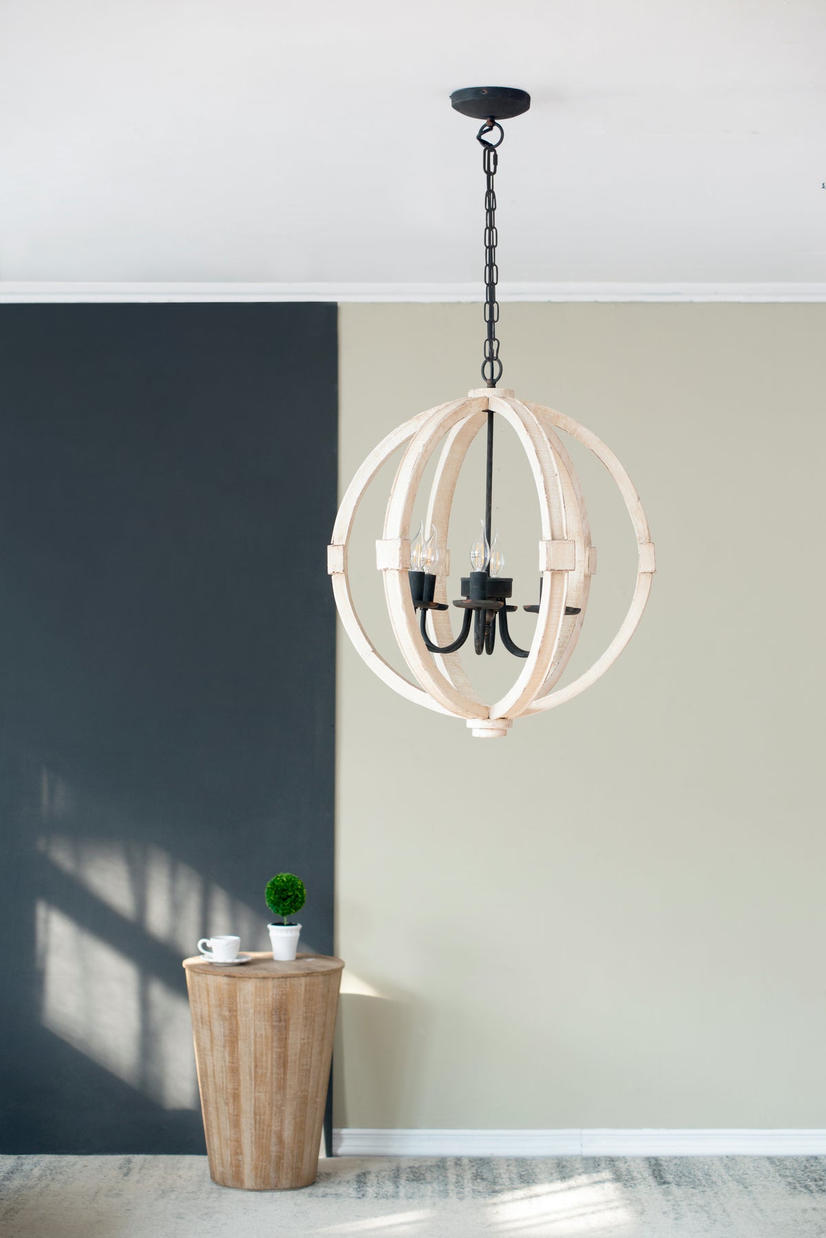 White chandelier — styled view
