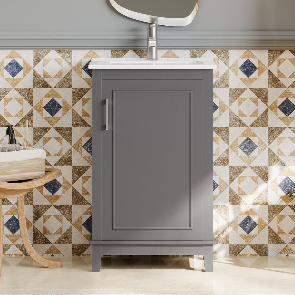 Gray bathroom vanity — product view