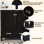 Black bathroom vanity — alternate angle