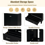 Black bathroom vanity — side view