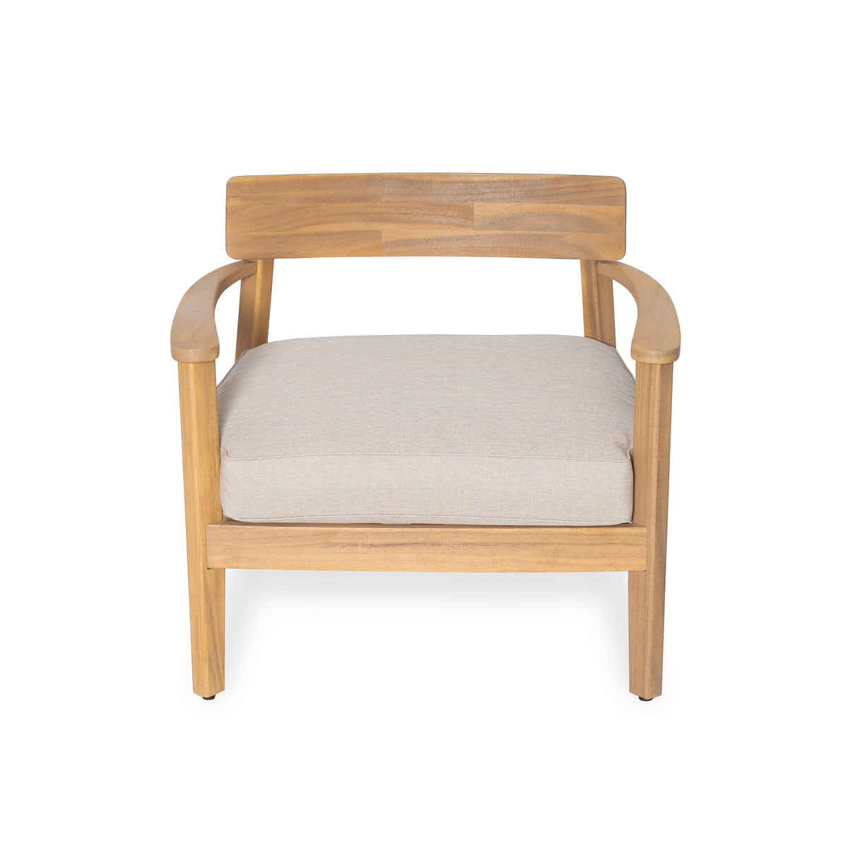 Teak outdoor chair — detail view