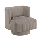 taupe barrel accent chair — detail view