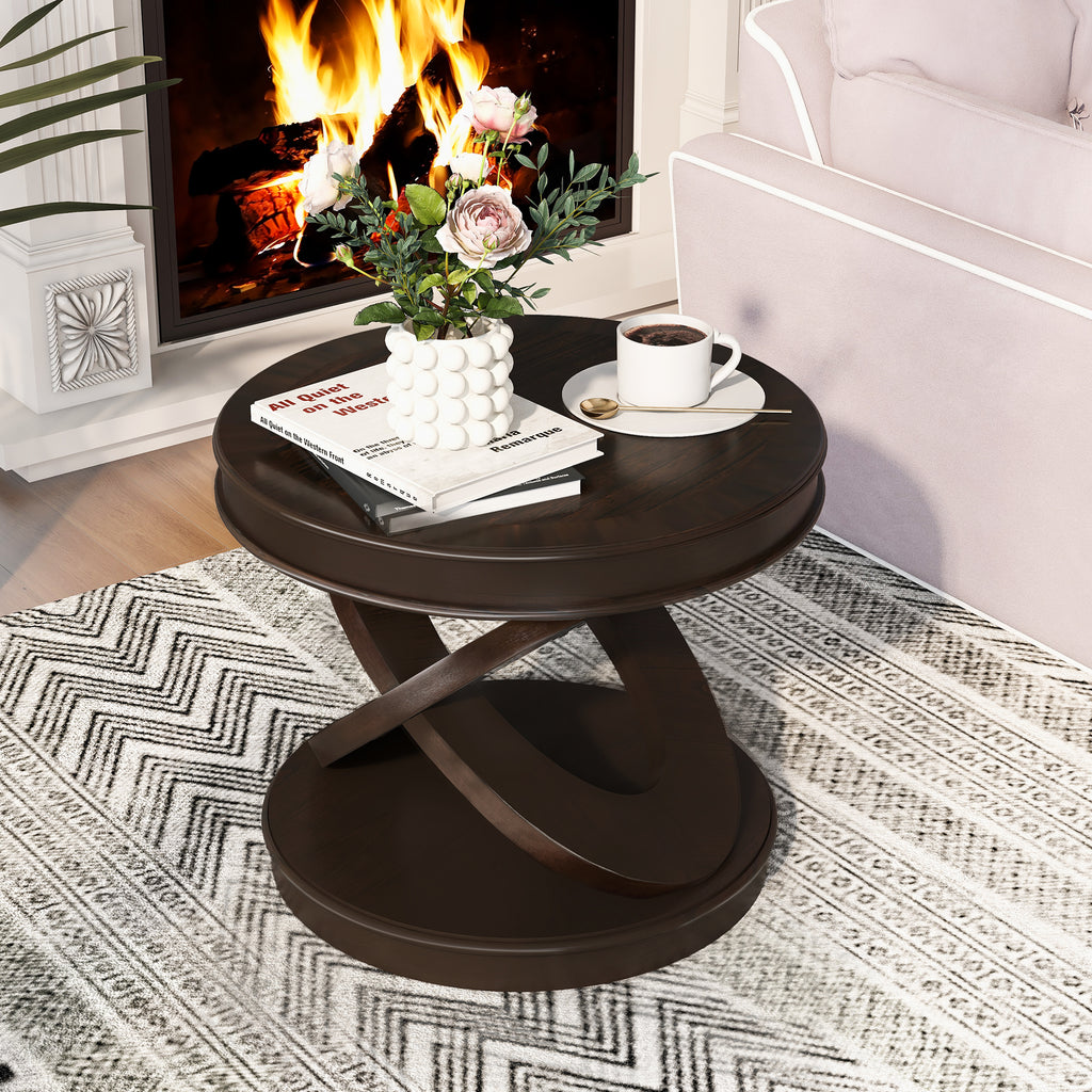 Espresso side table — alternate angle