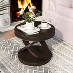 Espresso side table — alternate angle