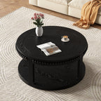 Black coffee table — detail view