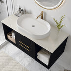White bathroom vanity — front view
