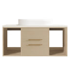 White bathroom vanity — side view