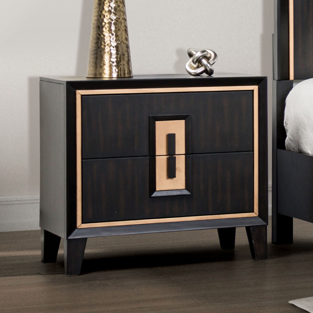 Espresso nightstand — product view