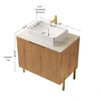 Natural Wood bathroom vanity — alternate angle