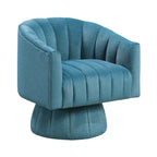 Teal barrel accent chair — detail view