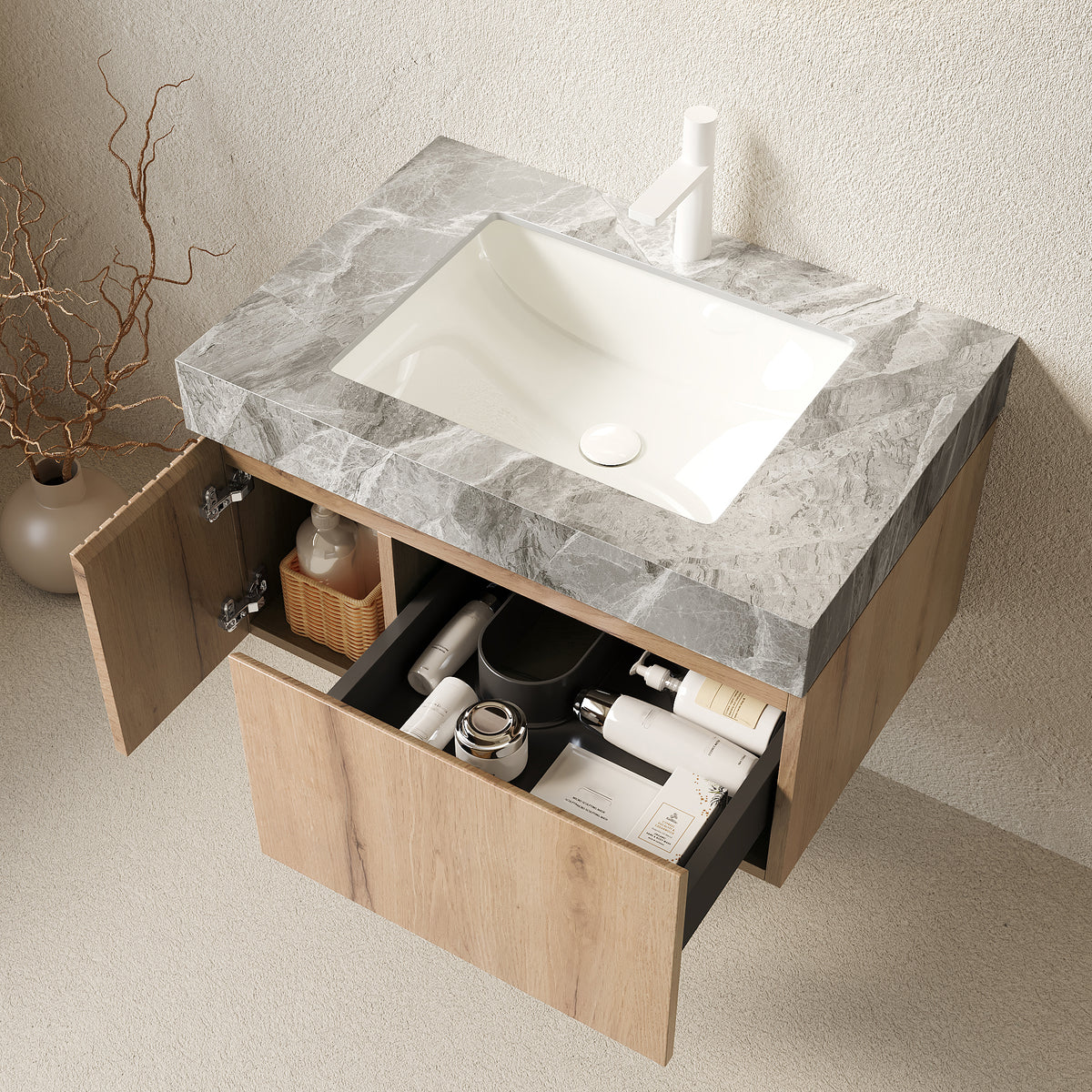 Light Gray bathroom vanity — front view