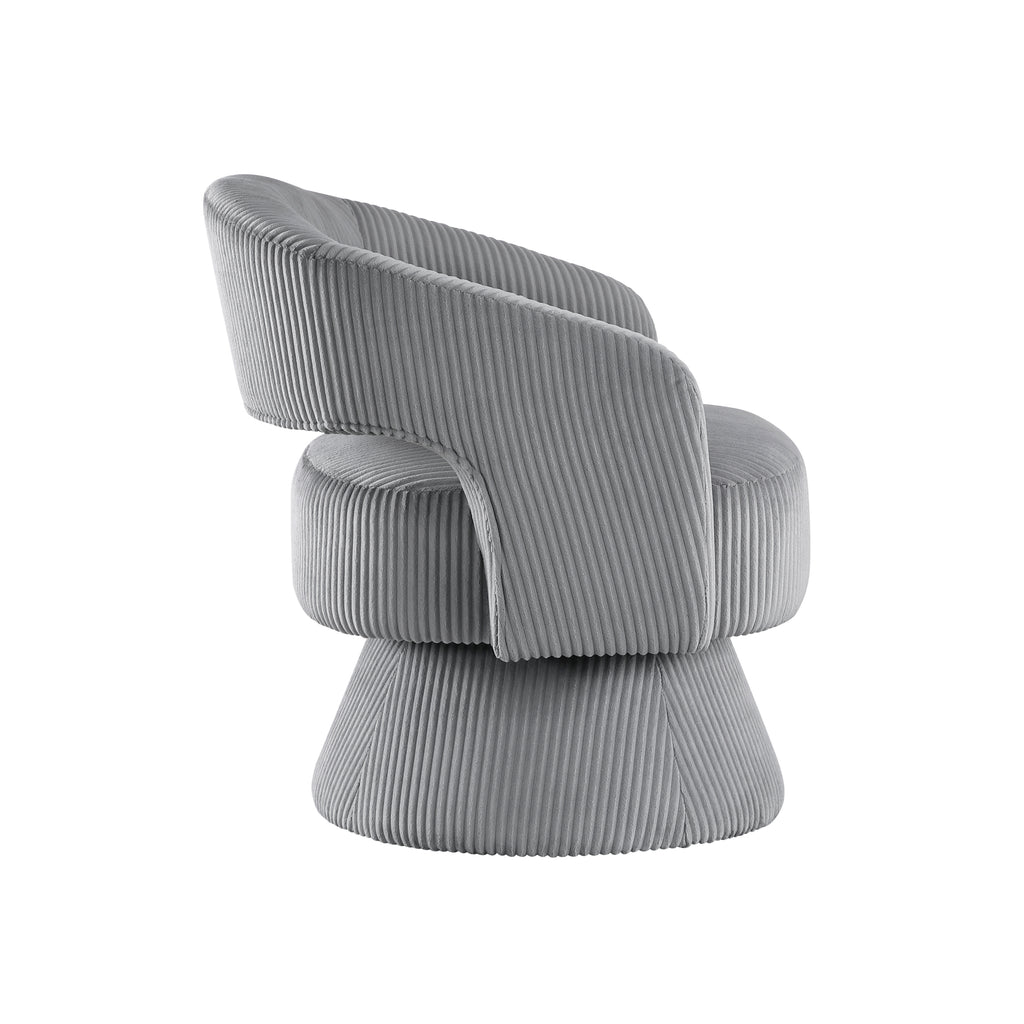 Dark Gray accent chair — styled view