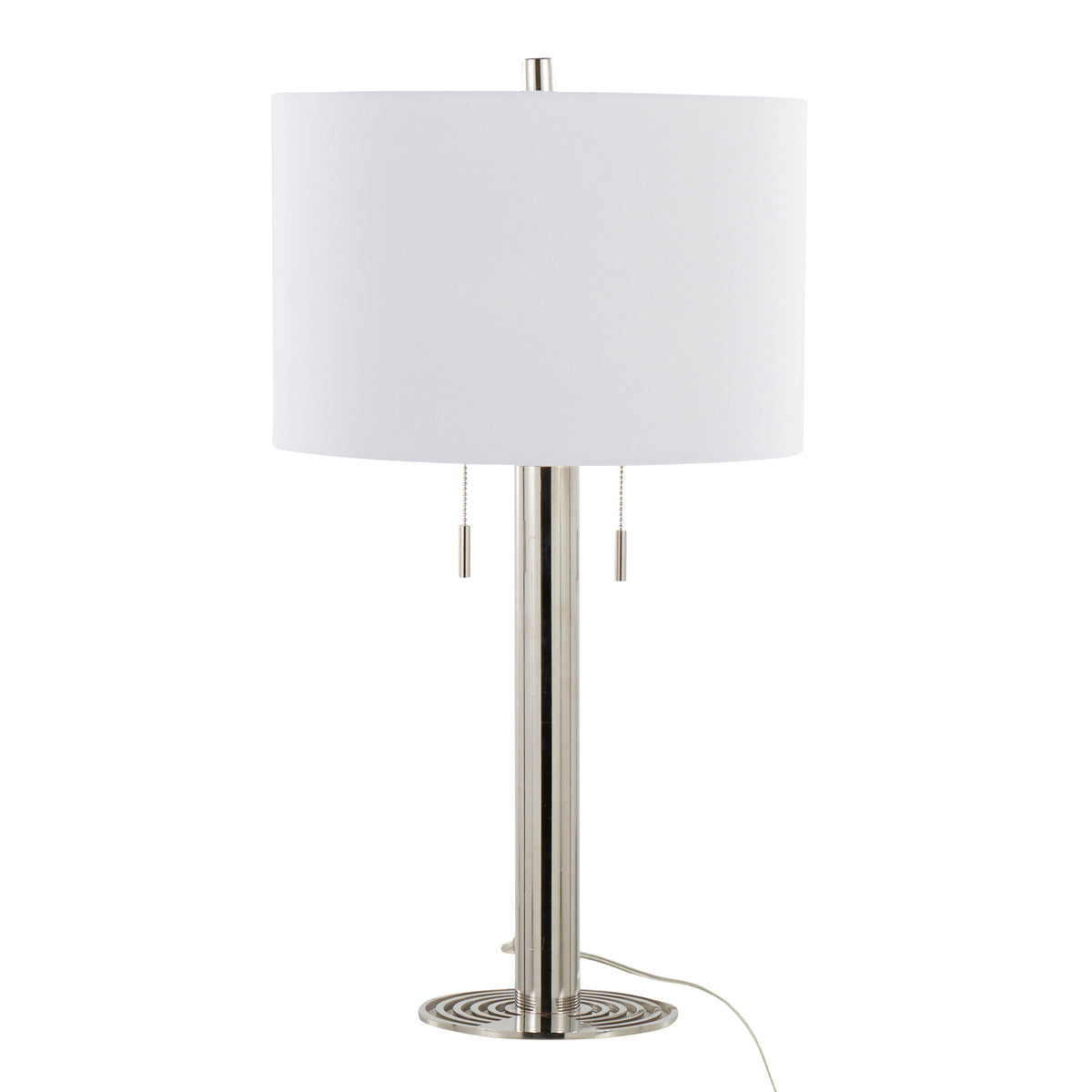 Nickel table lamp — styled view