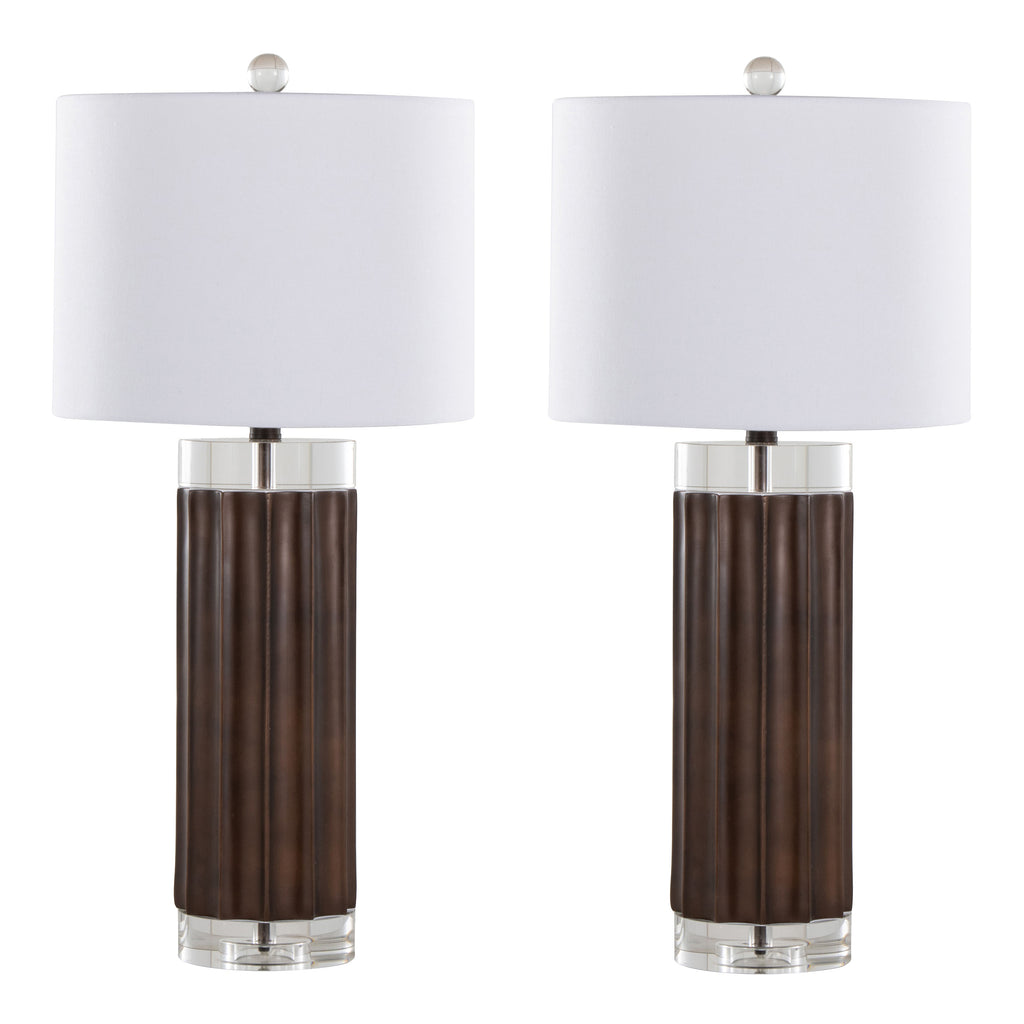 Brown table lamp — detail view