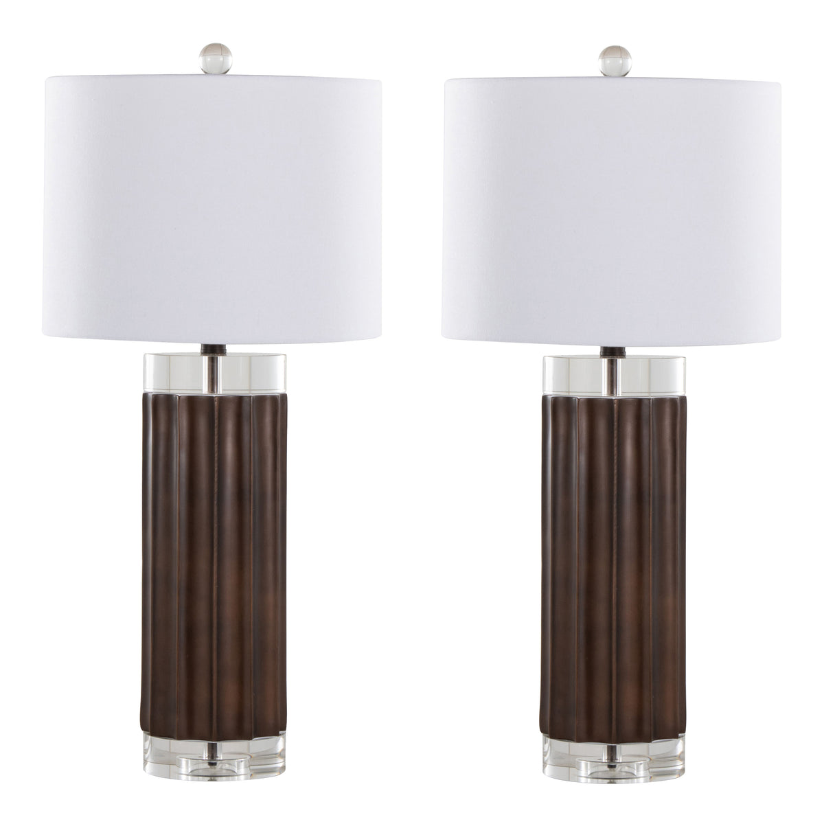 Brown table lamp — detail view