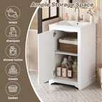 White bathroom vanity — alternate angle