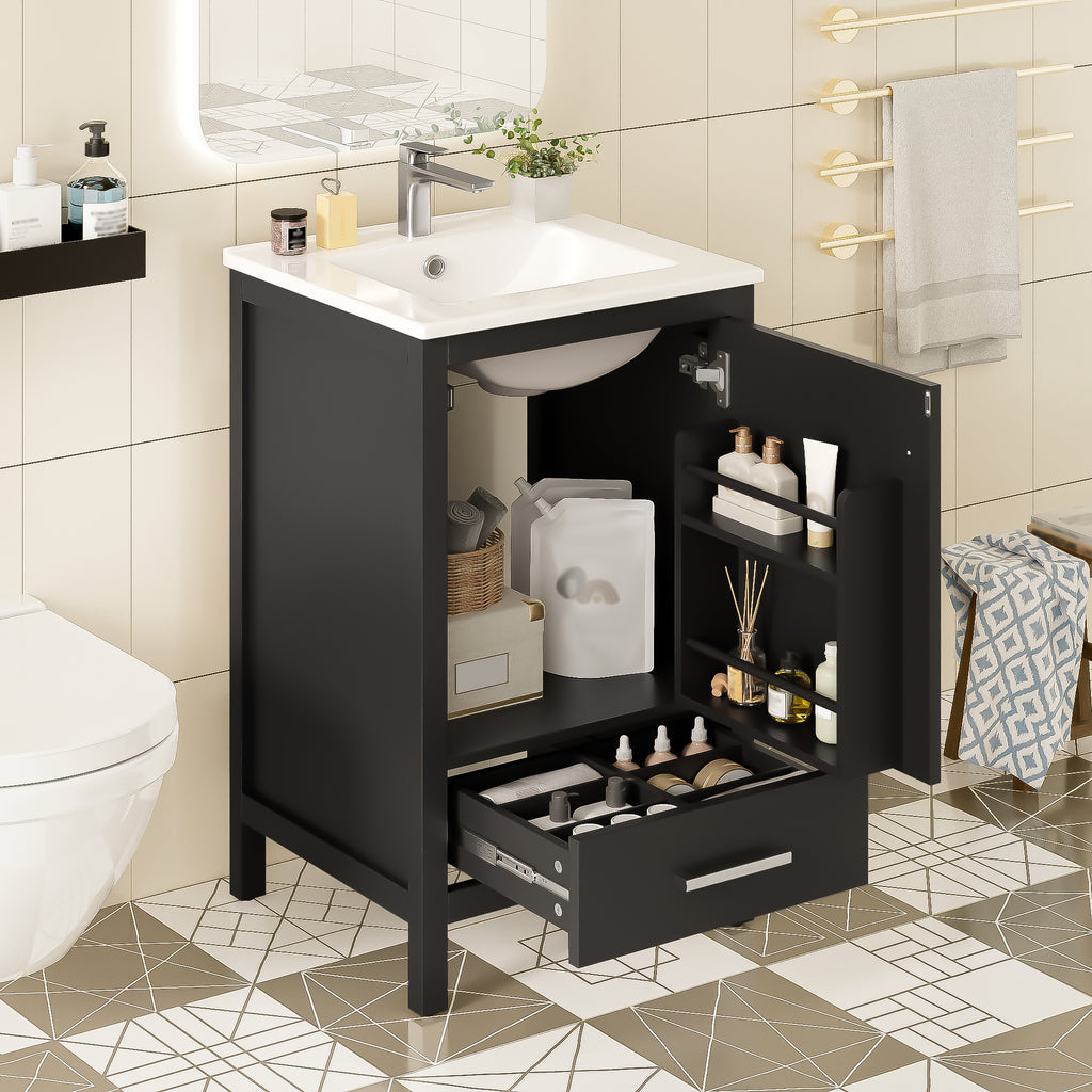 Black bathroom vanity — product view