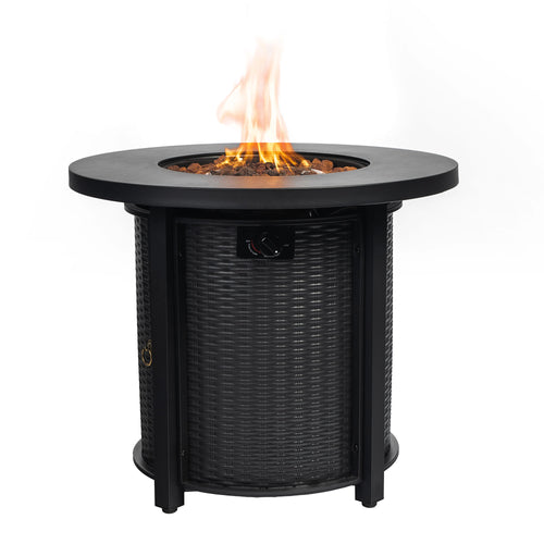 Black patio heater — front view