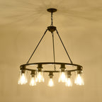 Matte Black chandelier — alternate angle